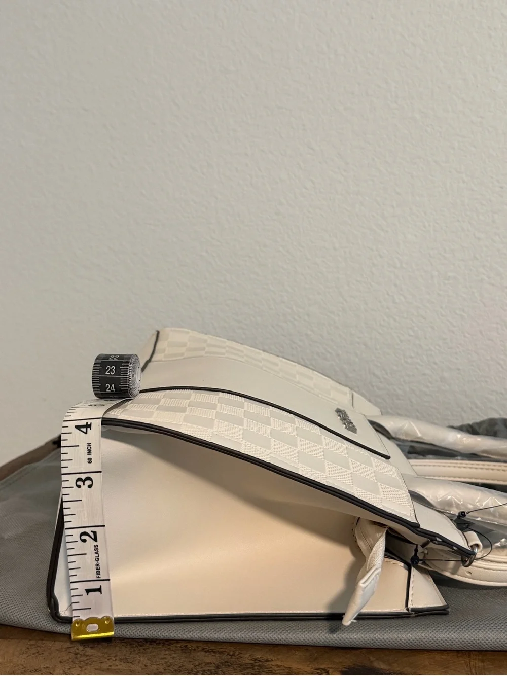 NWT! Tahari Delta Satchel with Dust Bag. Color: Bone.